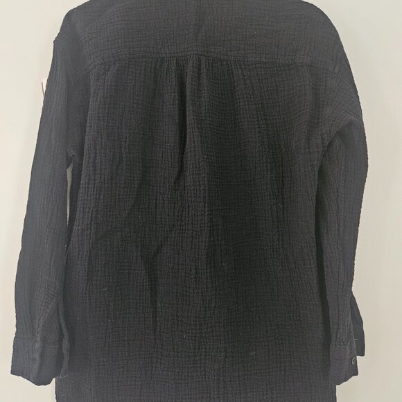 Nursing Friendly Rachel Roy Muslin Black Long Sleeved Button Down Shirt - Picture 3 of 3